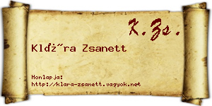 Klára Zsanett névjegykártya